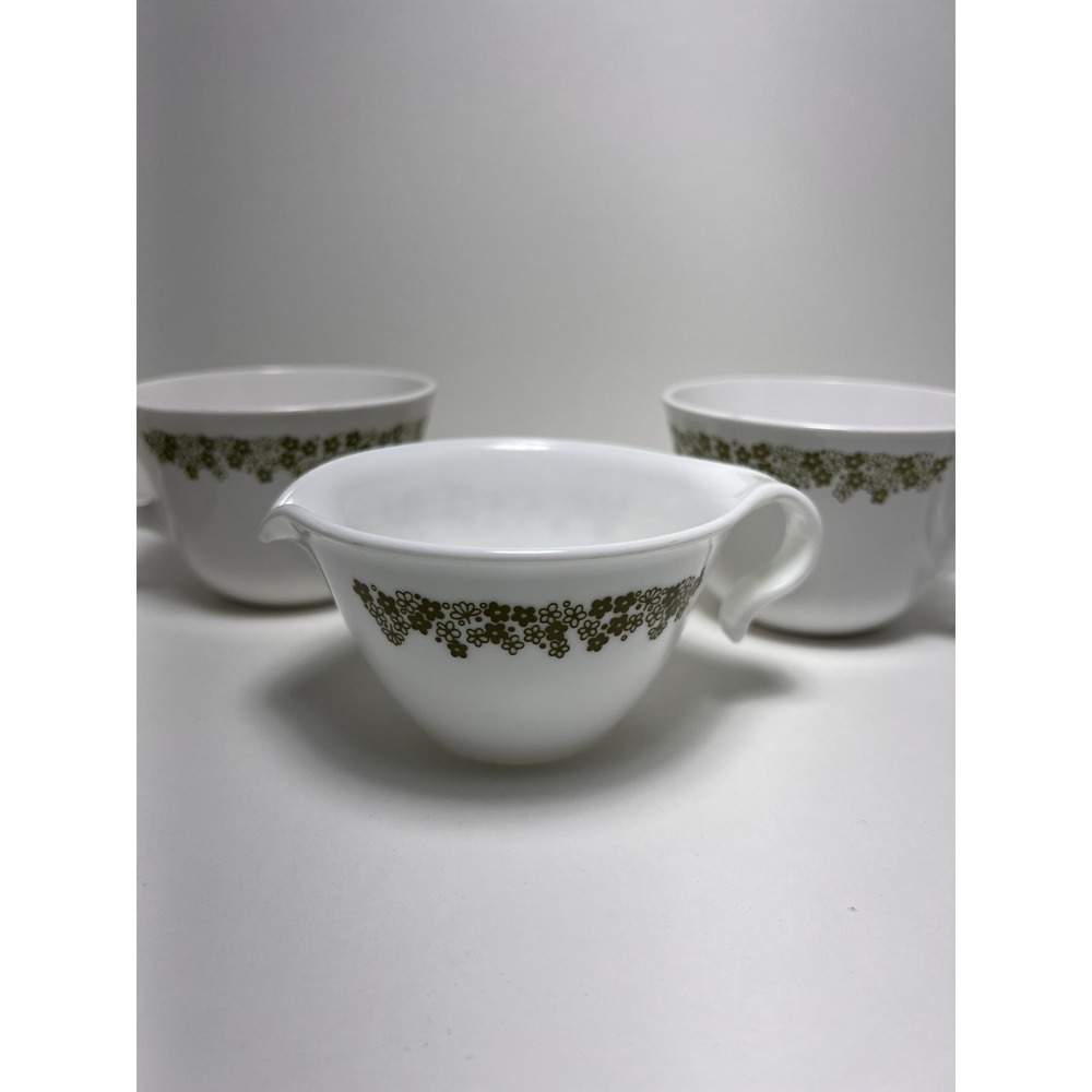 3/$25 SALE! Spring Blossom Crazy Daisy Creamer With 4 Mugs Vintage Corelle Green